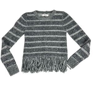 Maddie Junior XS stripe Sweater with Fringe Navy